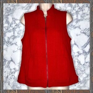 Westbound Red Quilted Zip Front Vest Women’s Small Petite Cozy Layer
